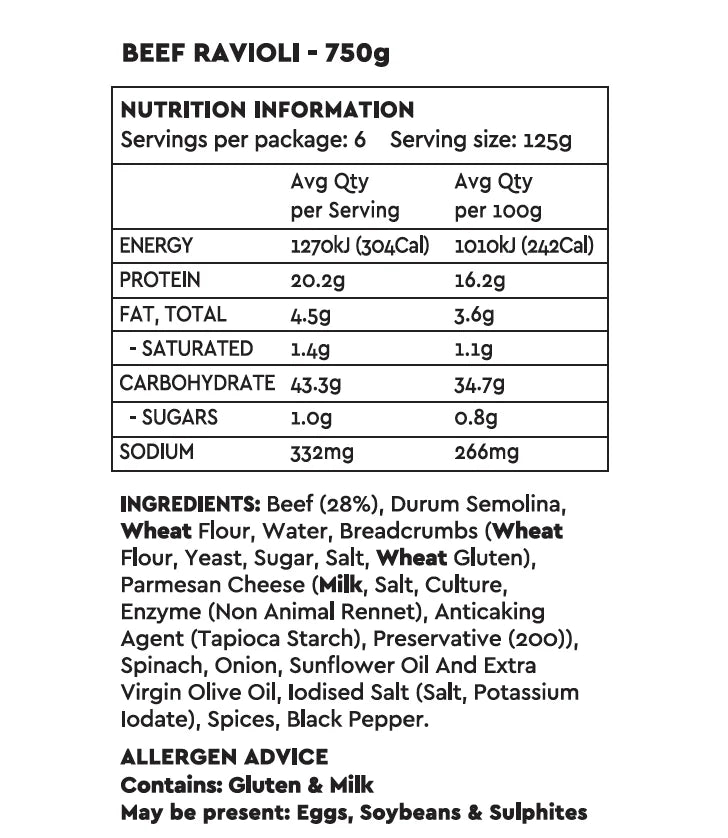 Pasta Italia Beef Tortellini - 750g