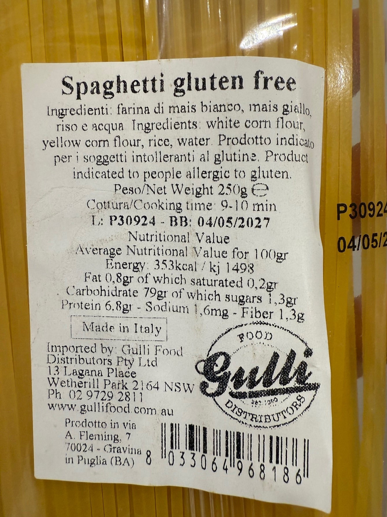 Pasta Jesce Gluten Free Spaghetti 250g
