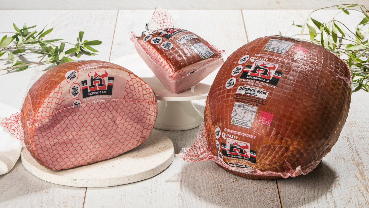 KACZANOWSKI & CO Imperial Ham portion 900g-2kg $24.99kg