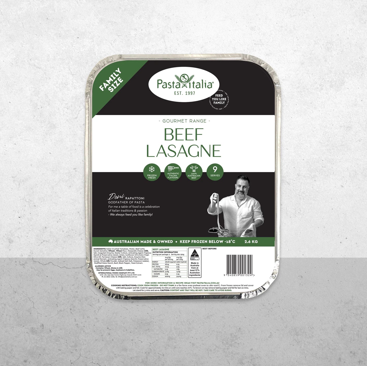 Pasta Italia Gourmet Beef Lasagne - 2.6kg