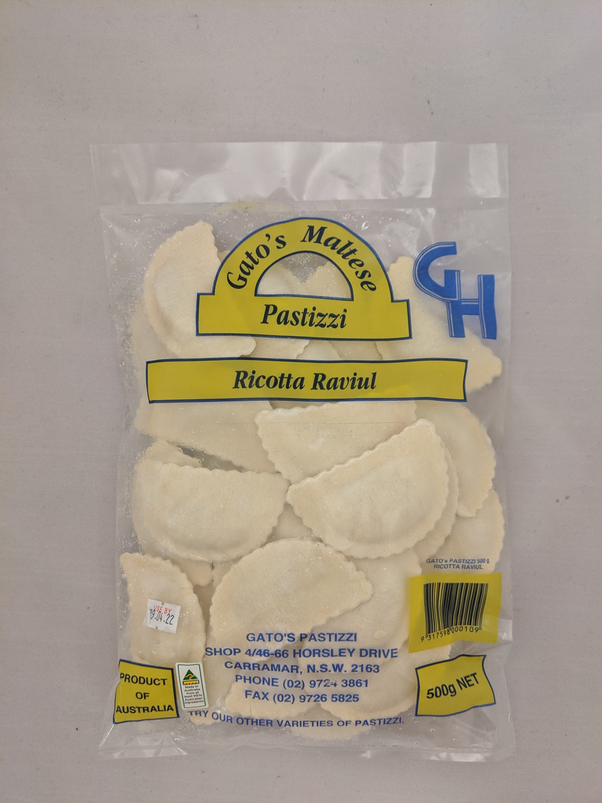 Gatos Ricotta Ravioli 500g (half moon)